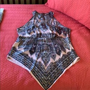 Stunning Caché Handkerchief crisscross top